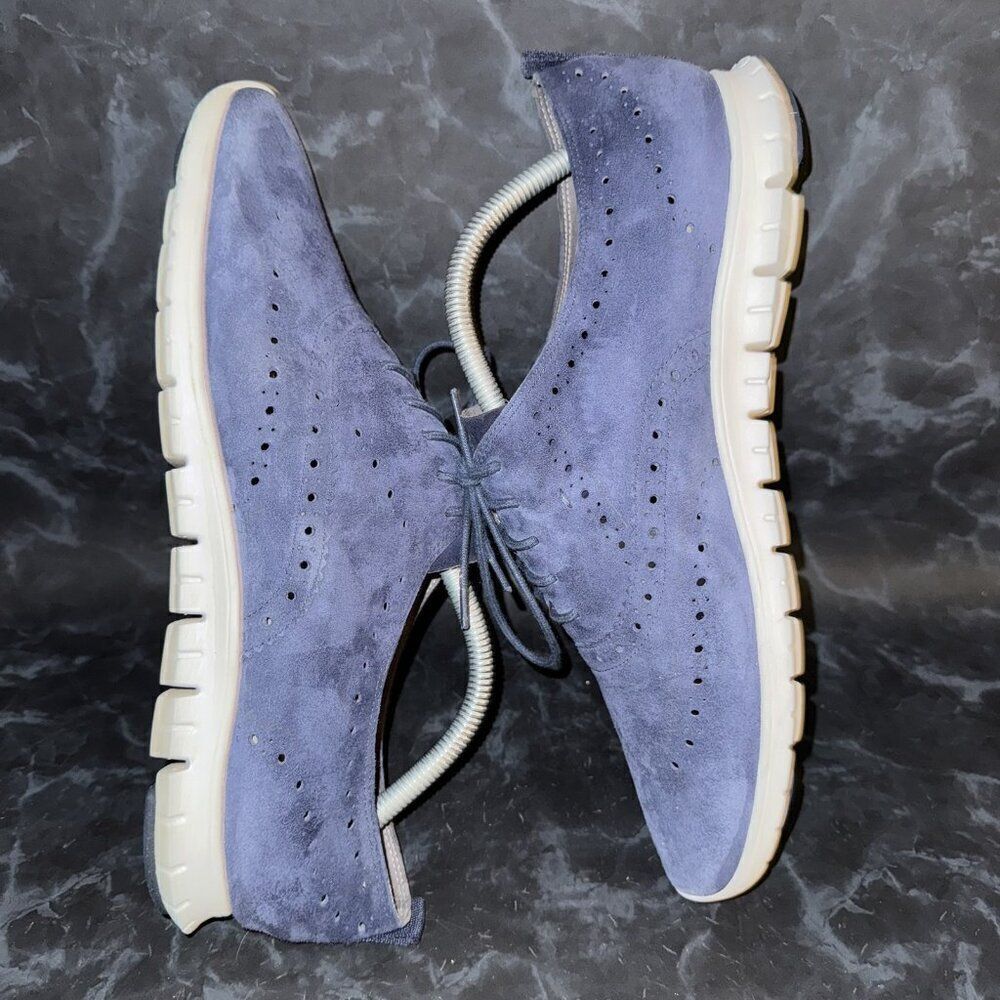 Cole Haan Zerogrand Suede Blue Wingtip Oxford Comfort Shoes Womens Size 11B - Picture 5 of 8